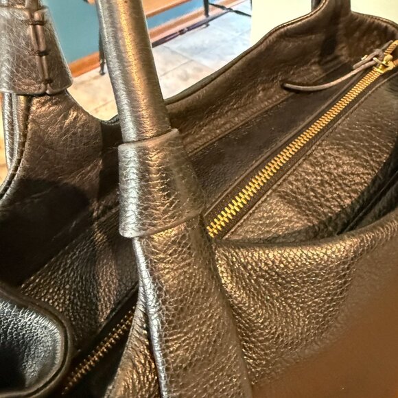 KATE SPADE Black Leather Shoulder Bag - Classic Hobo Satchel 2000s-2010s - Picture 9 of 14